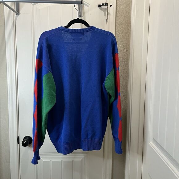 Pringle of Scotland Vintage V Neck Sweater Argyle Golf Style Cotton Mens Size L - Picture 6 of 9